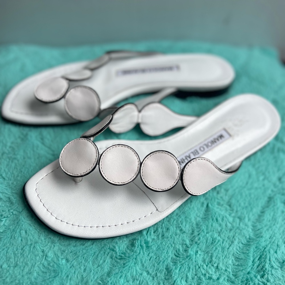 White Manolo Blahnik sandals